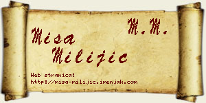 Miša Milijić vizit kartica